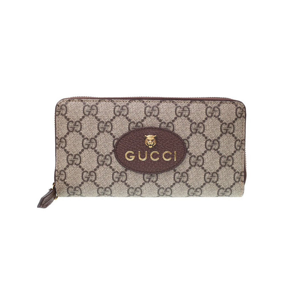 Gucci Neo GG Supreme Zip Around Wallet Round Zipper Long